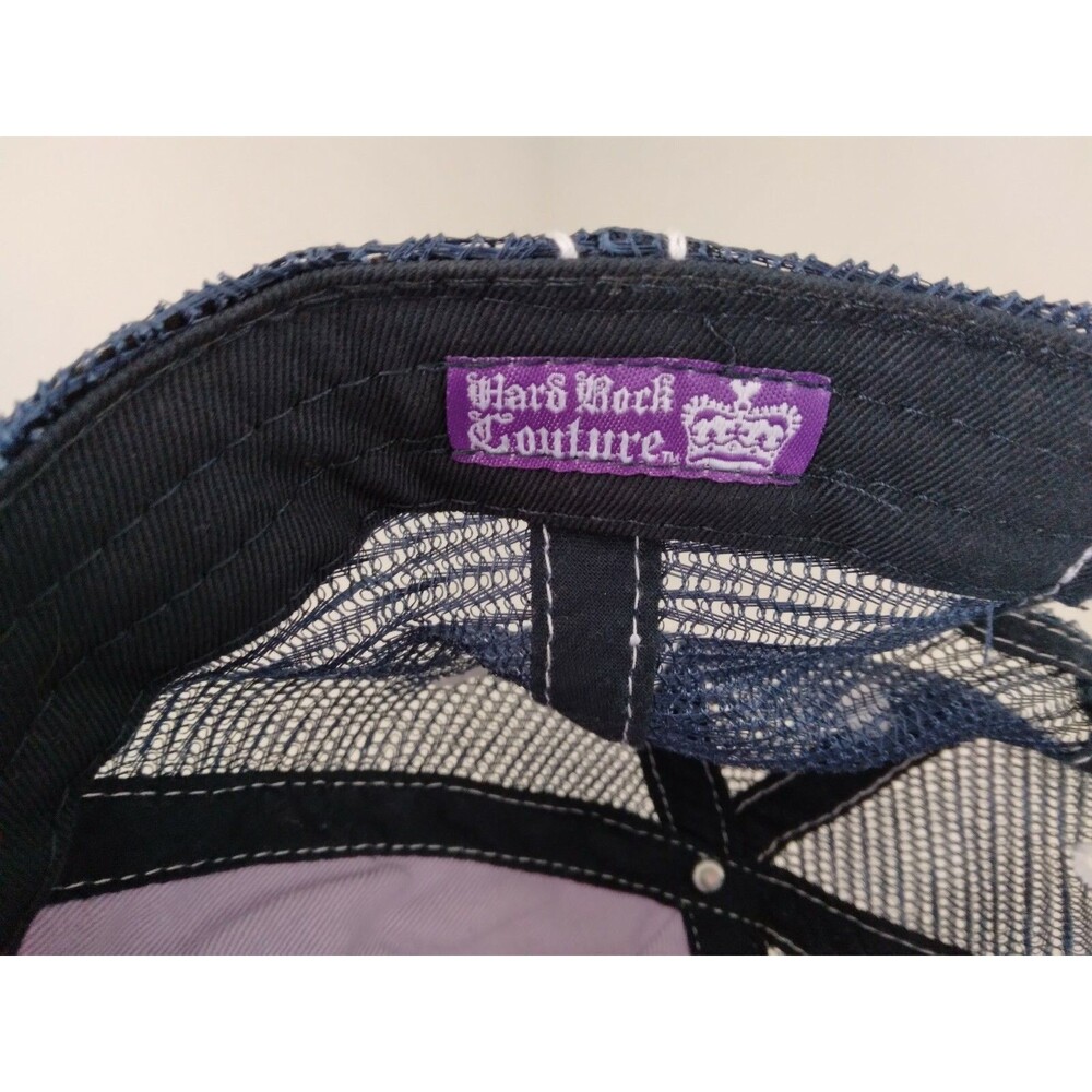 Hard Rock New York Couture Distressed  Purple Blue Mesh Trucker Hat - Picture 8 of 8